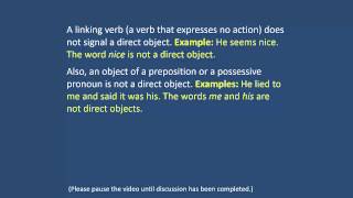 Direct Objects: Grammar and Usage Lesson 16