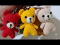 طريقة عمل دبدوب أميجرومي ميدالية كروشية Easy Amigurumi Teddy Bear Keychain Tutorial 