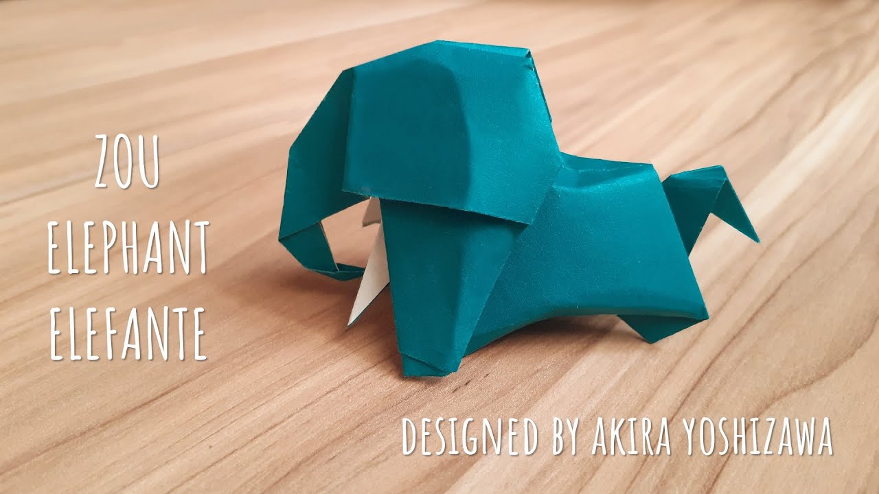 Origami (fácil/easy): ZOU / ELEPHANT / ELEFANTE (designed by Akira