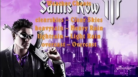 Saints Row: The Third Cheat Codes (Xbox 360/PS3)