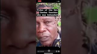 OYo teacher beheaded by bandit #goviral