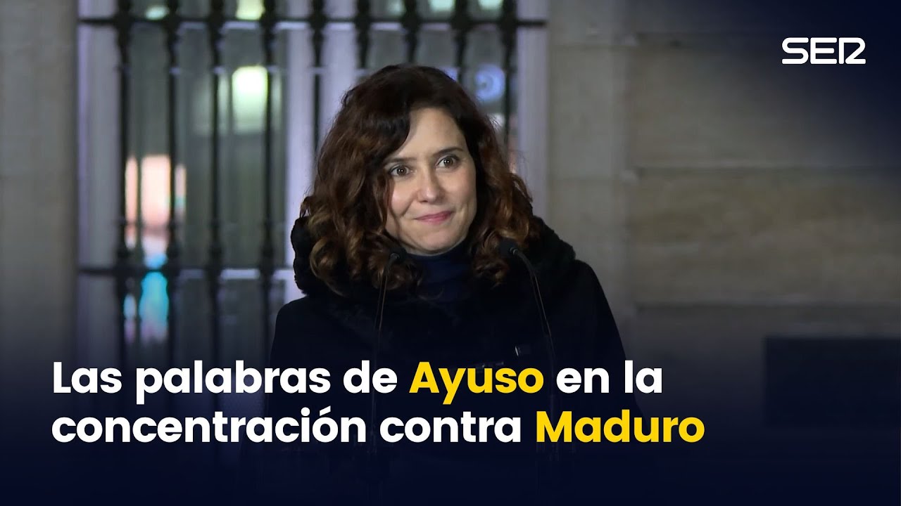 Ayuso en la concentración contra Maduro: “Solo falta que las Fuerzas Armadas den un paso adelante”
