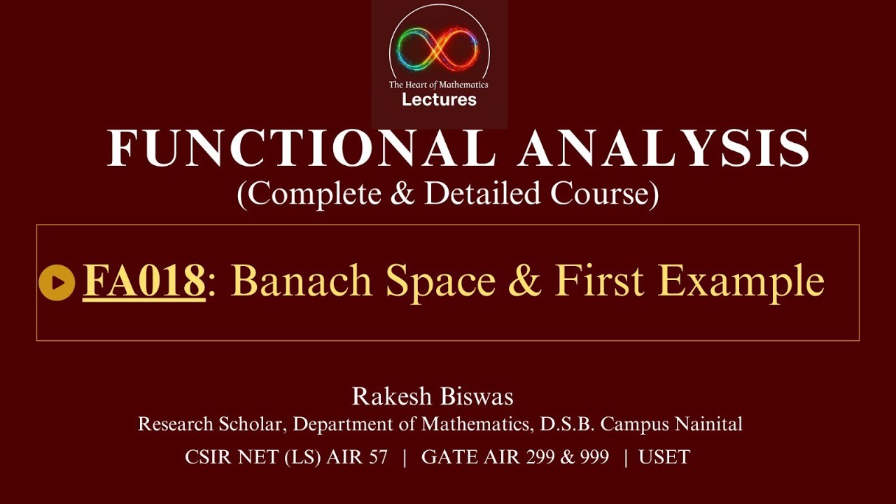 FA018: Banach Spaces & Example (1)