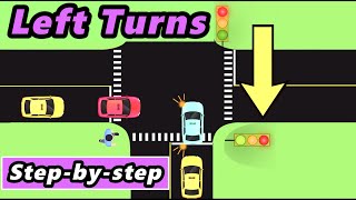 How to TURN LEFT at intersections - USEFUL TIPS inside👍👍!