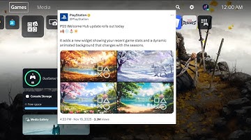 #PS5 update! A dynamic background that changes with the seasons 🍂❄️🌷☀️ + a new widget #playstation