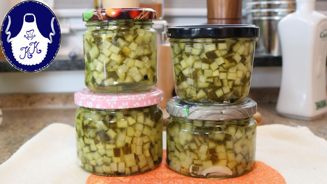 Gurkenwürfel einlegen für Salate, eine tolle Sache, Selbstversorger Rezept mit Tipps