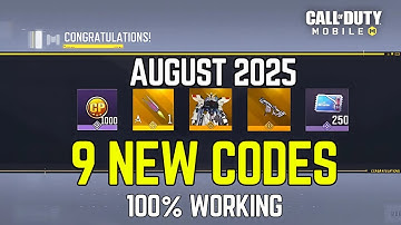 *NEW* CODM 9 WORKING NEW REDEEM CODES AUGUST 2025 | NEW CODM REDEEM CODES AUGUST 2025 | REDEEM CP