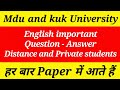 BA.1st year English important Question answer 2022 kuk and Mdu University  #englishquestionsanswers