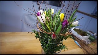 DIY| Strauß  ganz einfach selber binden mit Tulpen, Zweigen und Buchs | Blumen und Dekoration