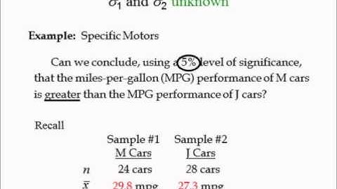 Adv Business Statistics lecture 2 (3 of 5) -- Hypothesis testing involving two population means