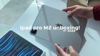 ipad pro 11” M2 chip 2022 (silver) unboxing 📦 ft. acessories MY ☁️🌟