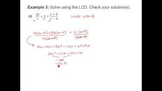 Algebra 2: Section 7.5 - Solving Rational Equations