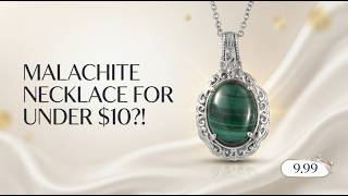 EverTrue African Malachite Pendant Necklace in Stainless Steel