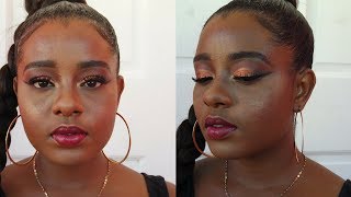Copper Eyeshadow and Dark Lips Makeup Tutorial | Fall Inspired | Uber Impressions