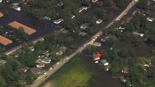 Raw: Aerial View Shows Lumberton, NC Devastation