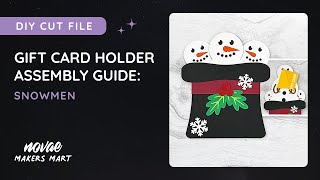 Cute Snowmen Gift Card Holder Template | Snowman Holiday Gift Card Holder Template
