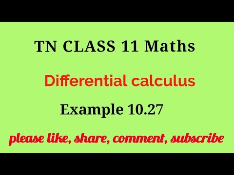 Tn 11 maths | example 10.27 |chapter 11 |state board | Differerential calculus | gmrrao maths |