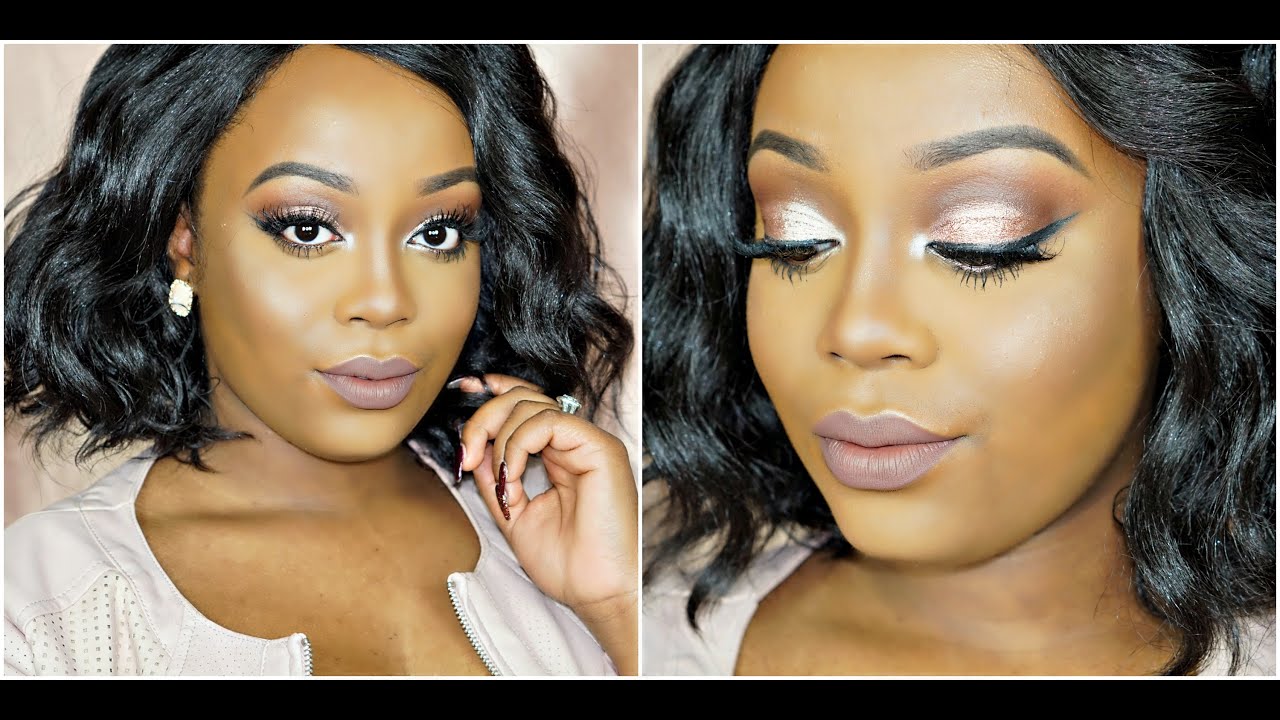 MAKEUP TUTORIAL Rose Gold Eyes With Brown Purple Lips Buxom