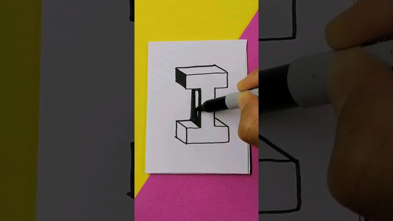 🔵 Dibujos 3D Fáciles ⭐ Como Dibujar en 3D La Letra I 