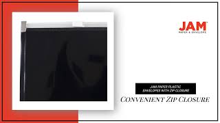 218Z1bl Plastic Envelopes with Zip Closure - Letter Booklet - 9 3/4 x 13 -  Black - 12/Pack