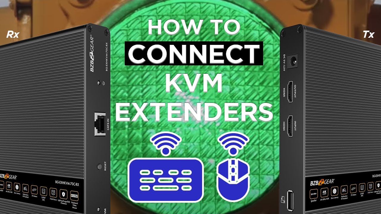 How to connect a KVM HDMI Extender with Mouse and Keyboard using BZBGEAR Equipment