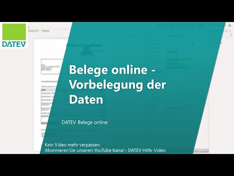 Belege online - Vorbelegung der Daten