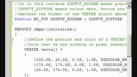 tutorial 2 Direct3d (DirectX) (part 2 of 4) - A coloured triangle