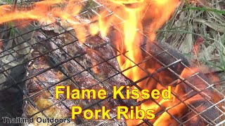 Lunch with the boys at the off-grid cabin, pork ribs, and sticky rice.