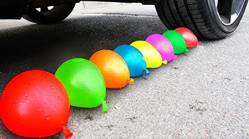 Crushing Experiments Video! &Car vs Crunchy Color Giant Toothpaste Balloons & Soft Things By Car