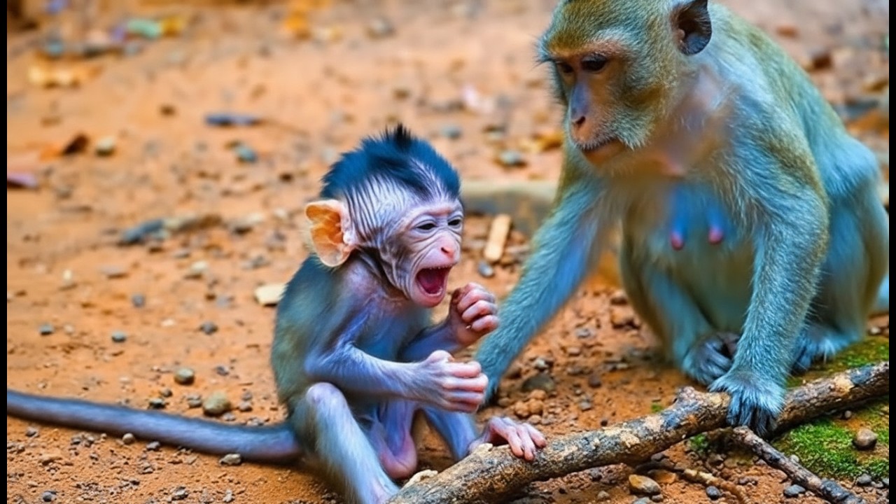 Heartbroken Baby Monkey's Cry | Watch the Shocking Moment Its Angry Mom Re-fuses to Care!