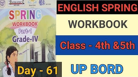 UP Board Class -4th & 5th || Spring Workbook || Part - 1 || Revision, Day - 61
