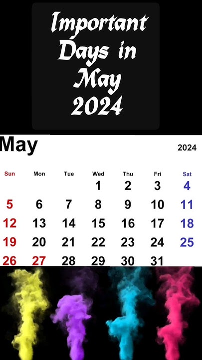 May 2024/Important Days in May 2024/ May International Days/May