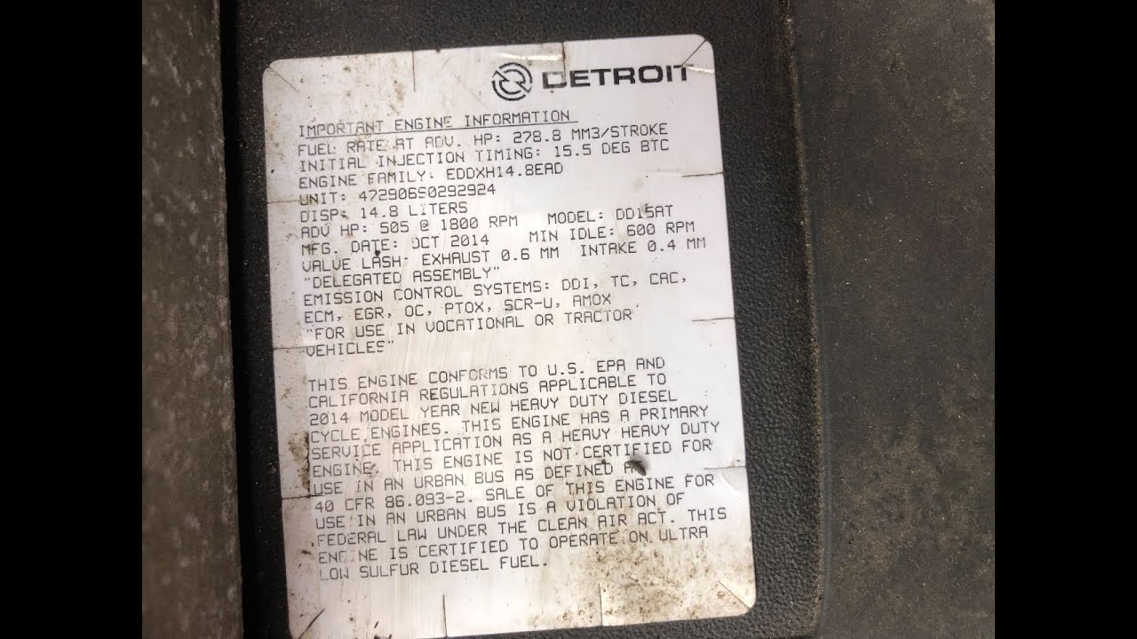 2015 Detroit DD15 Engine Assembly - 25339917 - YouTube