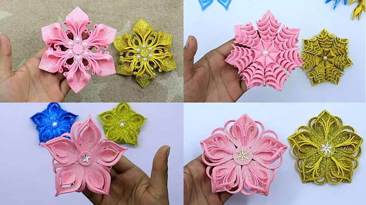 4 Amazing Christmas Snowflake Ornaments Making from Glitter Foam ❄️ Do It Together