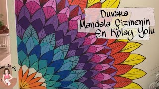 Duvara Mandala Çizimi Yaşam Çiçeği Duvar Sanatı Rengarenk Evlerimiz Olsun :)
