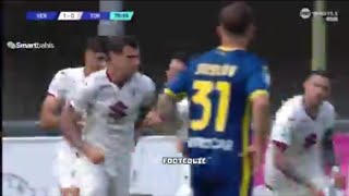 Gol di Zanos Savva, Verona-Torino (1-2) Tutti i gol e gli highlights dettagliati