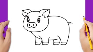 How to draw a pig easy