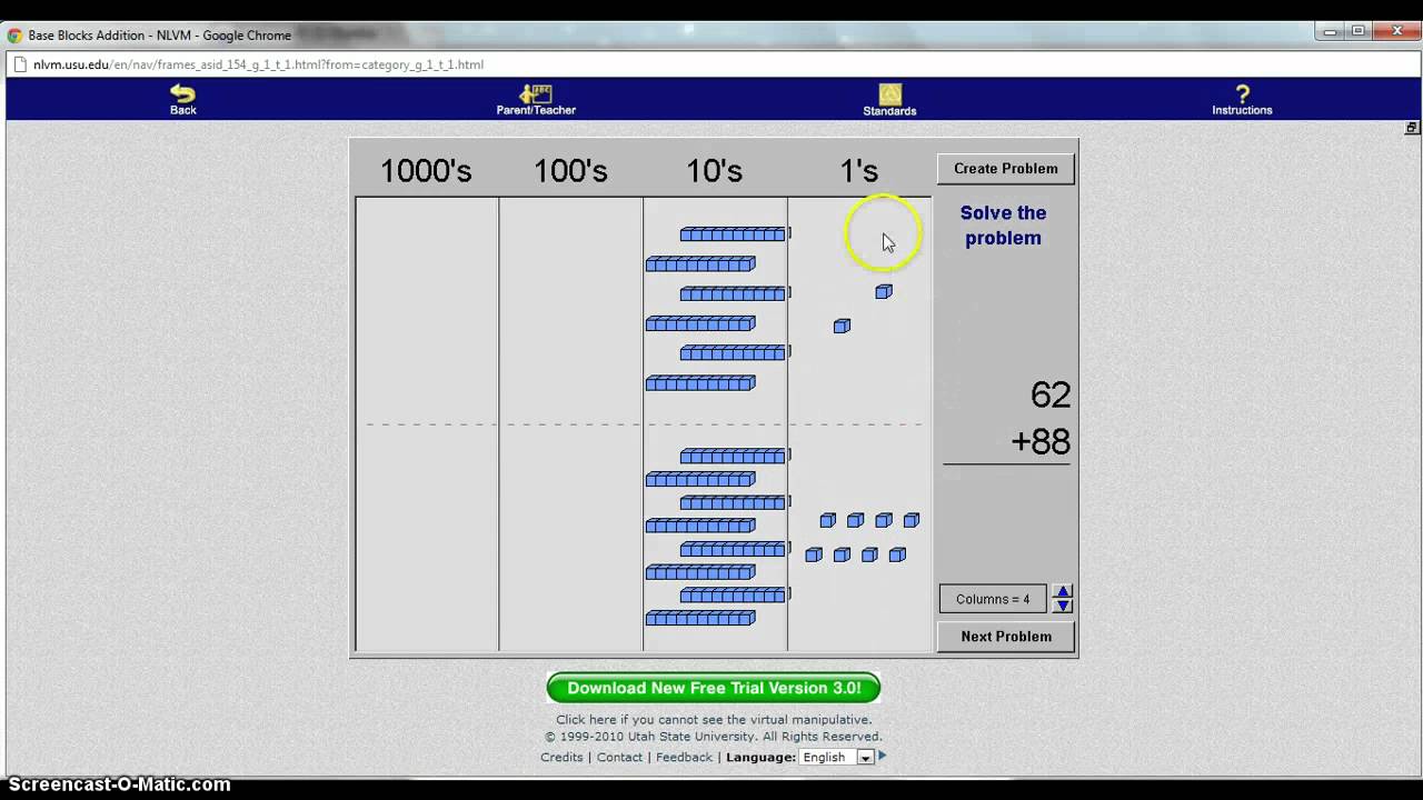 Grade 2 Math: Base Blocks Addition - YouTube