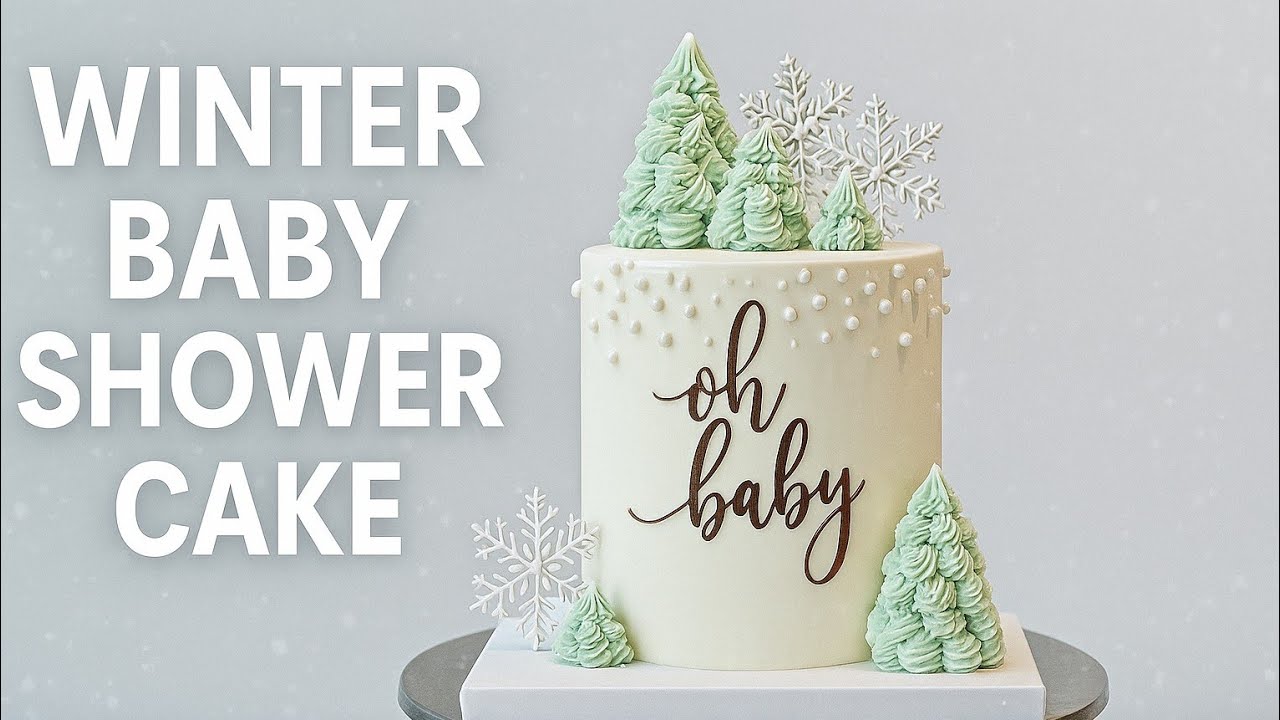Christmas/Winter Baby Shower Cake 