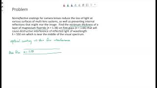 Thin film interference example 2