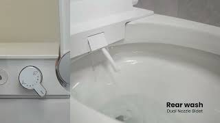 No Outlet No Problem! 🚽 Battery-Powered Smart Toilet | 3 Flush Modes + Bidet (W5203)