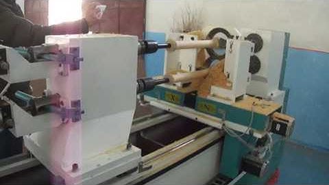 Double axis Double blade cnc wood lathe working video