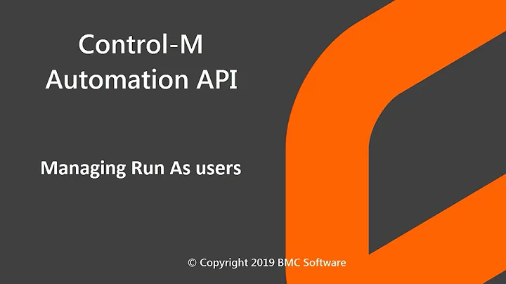 Control-M Automation API - Managing Run As Users