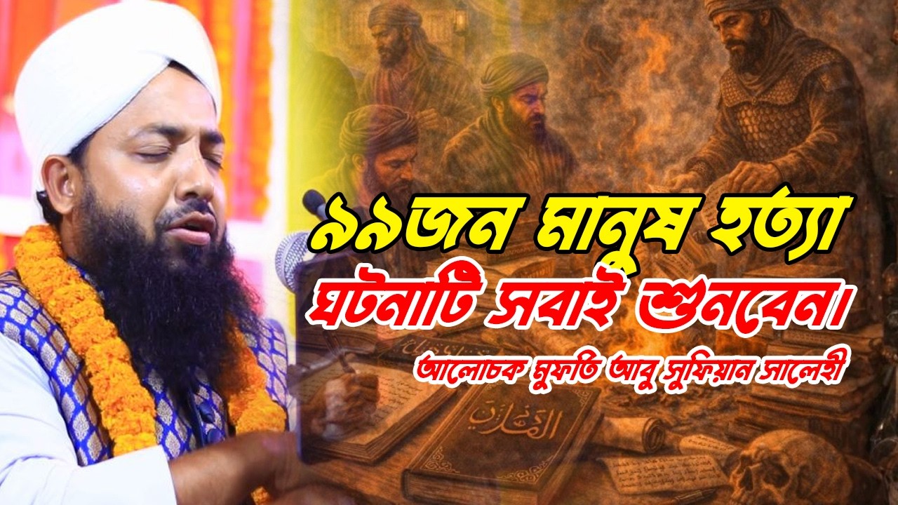 ৯৯ জন মানুষ হত্যার ঘটনাটি সবাই শুনবেন। মুফতি আবু সুফিয়ান সালেহী। সবাই শেয়ার করুন।