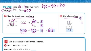Go Math 3rd grade Lesson 1.7 Use Place Value to Add