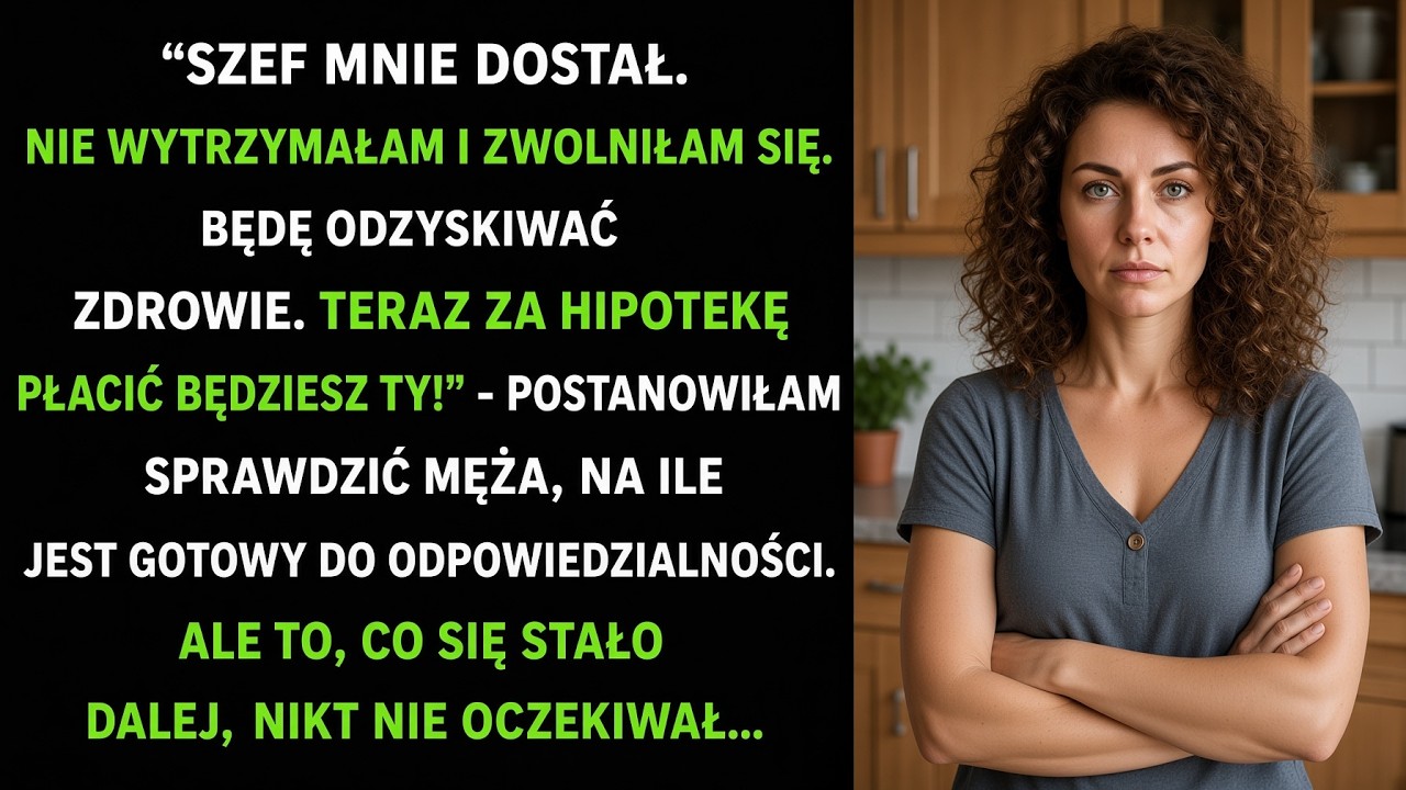 Stałam przy kuchennym oknie, mieszając kawę, gdy mąż rzucił od niechcenia: „Ratę kredytu przelejesz sama, mam problem z silnikiem”. To był czwarty miesiąc z rzędu, a ja znów miałam zapłacić. Tego...