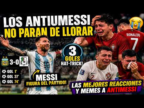 Los AntiMessi no paran de LLORAR - las mejores reacciones y memes del hat-trick de Messi