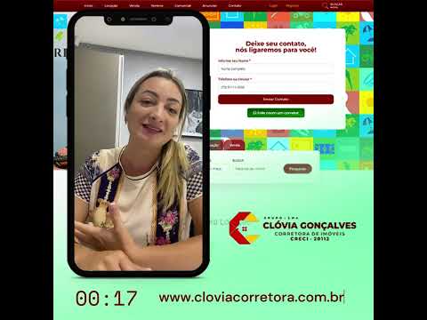 Depoimento em vídeo de Clovia, corretora de imóveis