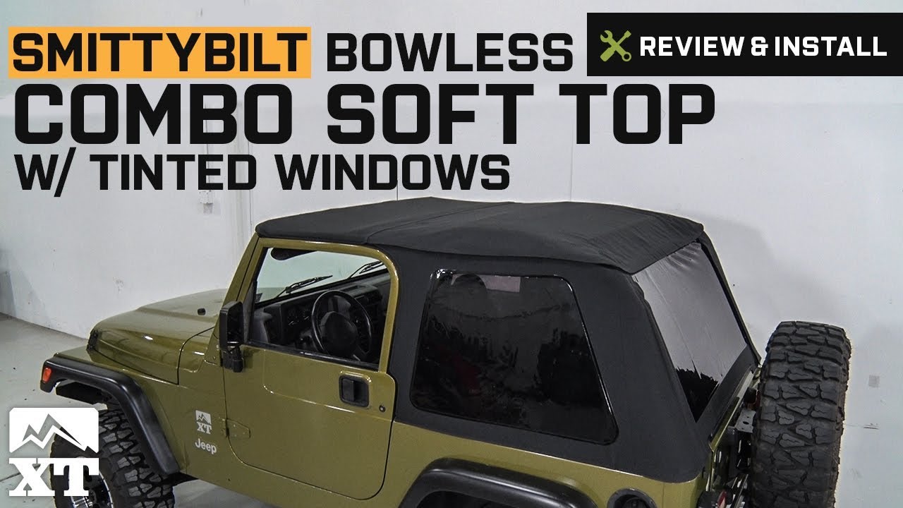 Jeep Wrangler Smittybilt Bowless Combo Soft Top w/ Tinted Windows  (1997-2006 TJ) Review & Install - YouTube