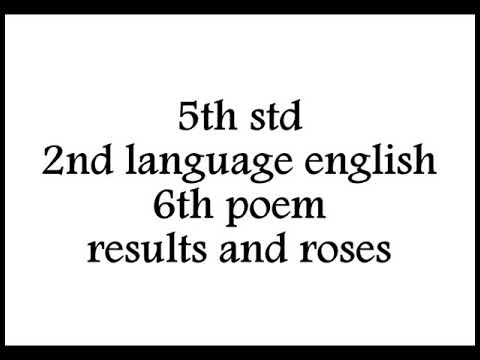 5th std  new syllabus 2017  2nd language  english  6th poem  lyrical video  results and roses